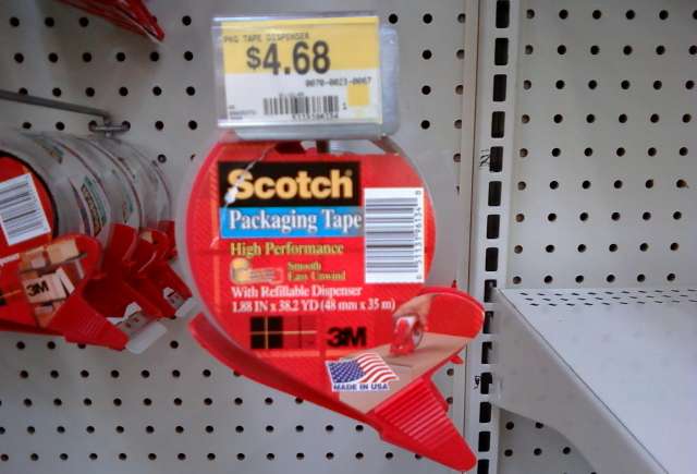 Photo of Clear Tape and Price at Wal Mart