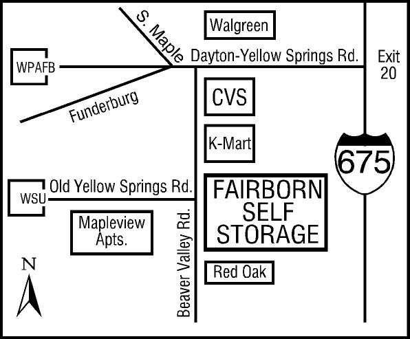 Fairborn Self Storage Map